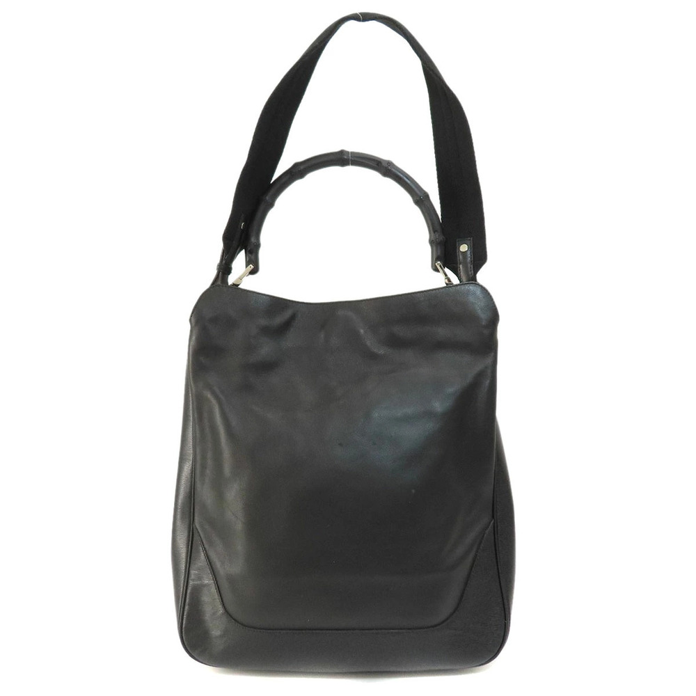 Gucci Leather Handbag Bamboo Black